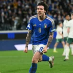 Tonali comemora gol pela Itália